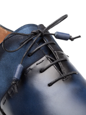 Mezlan Mens Navy Cobalt Lace-up Calfskin Leather Dress Shoes