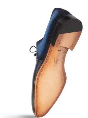 Mezlan Mens Navy Cobalt Lace-up Calfskin Leather Dress Shoes