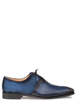 Mezlan Mens Navy Cobalt Lace-up Calfskin Leather Dress Shoes