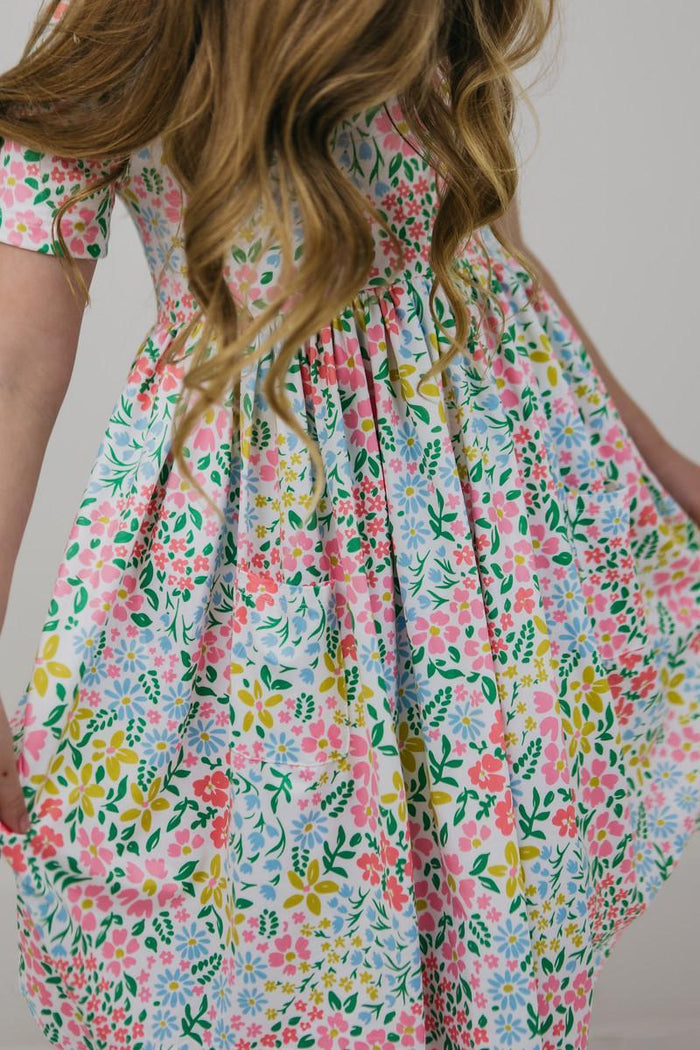Mila & Rose Daffodils S/S Pocket Twirl Dress