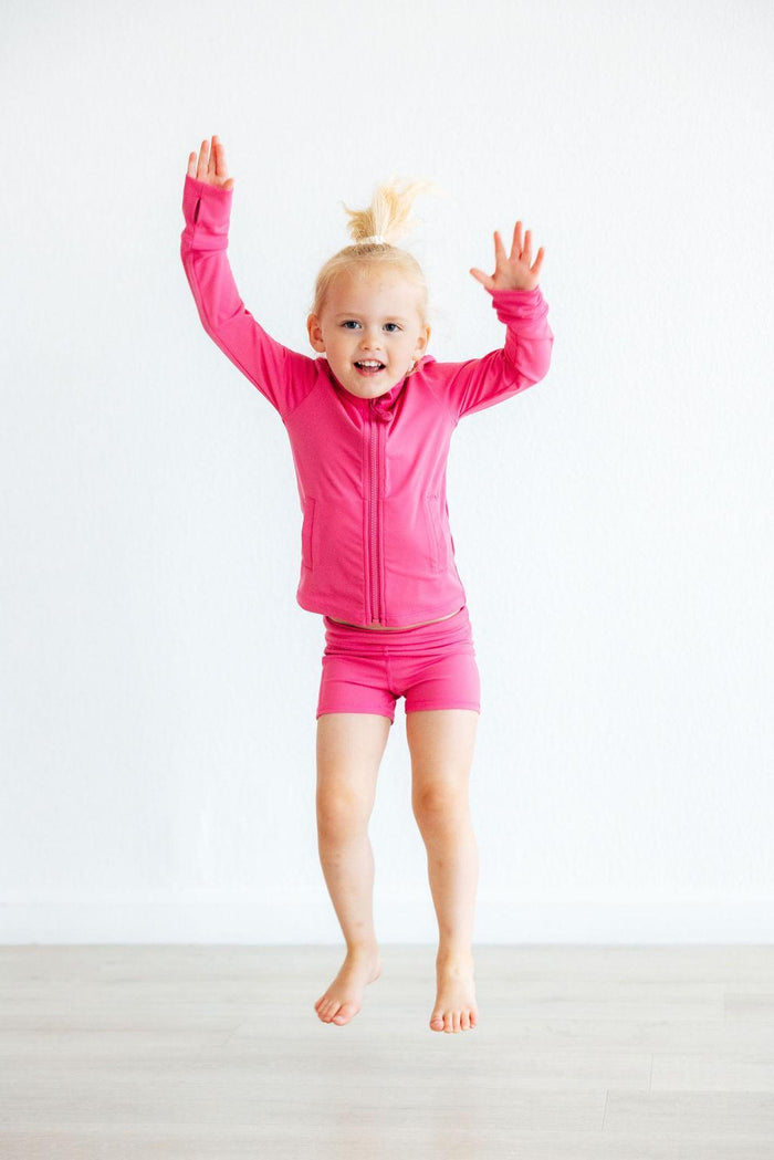 Mila & Rose Fuchsia Flash Active Shorty Shorts