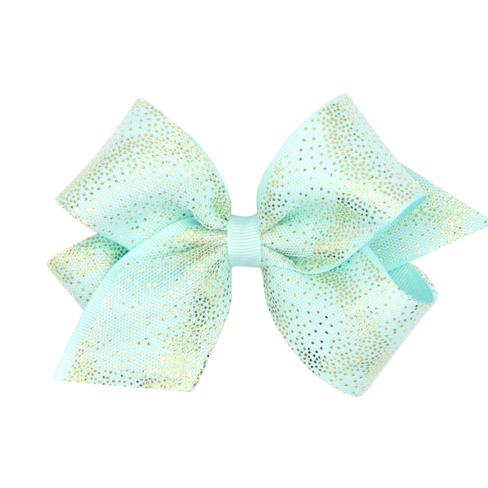 MINI GLD DOT TUL/GG OVRLY BOW