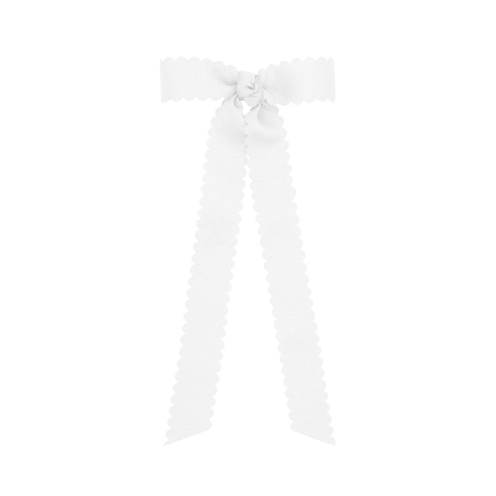 Mini Grosgrain Bowtie with Scalloped Edge and Streamer Tails
