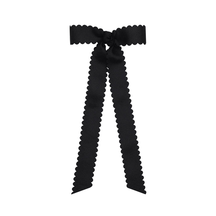 Mini Grosgrain Bowtie with Scalloped Edge and Streamer Tails