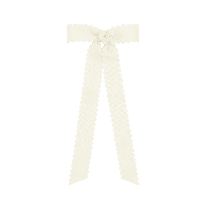 Mini Grosgrain Bowtie with Scalloped Edge and Streamer Tails