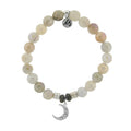 Moonstone Bracelet with Friendship Stars Sterling Silver Charm