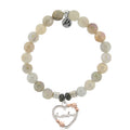Moonstone Stone Bracelet with Heart Grandma Sterling Silver Charm