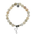 Moonstone Gemstone Bracelet with Infinity Heart Sterling Silver Charm T. Jazelle