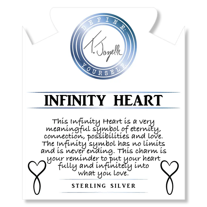 Moonstone Stone Bracelet with Infinity Heart Sterling Silver Charm