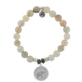 Moonstone Gemstone Bracelet with Lucky Elephant Sterling Silver Charm T. Jazelle