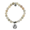 Moonstone Gemstone Bracelet with Parkinsons Sterling Silver Charm T. Jazelle