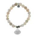Moonstone Gemstone Bracelet with Seashell Sterling Silver Charm T. Jazelle