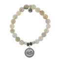 Moonstone Gemstone Bracelet with Teacher Sterling Silver Charm T. Jazelle