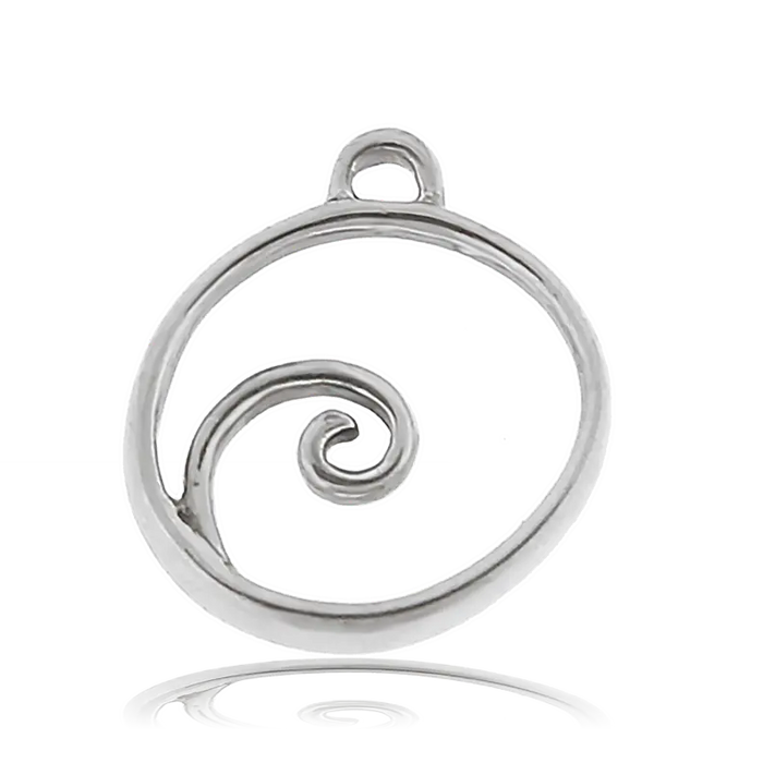 Moonstone Stone Bracelet with Wave Sterling Silver Charm