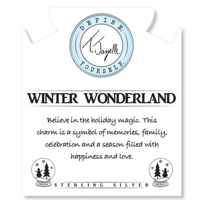 Moonstone Gemstone Bracelet with Winter Wonderland Sterling Silver Charm T. Jazelle