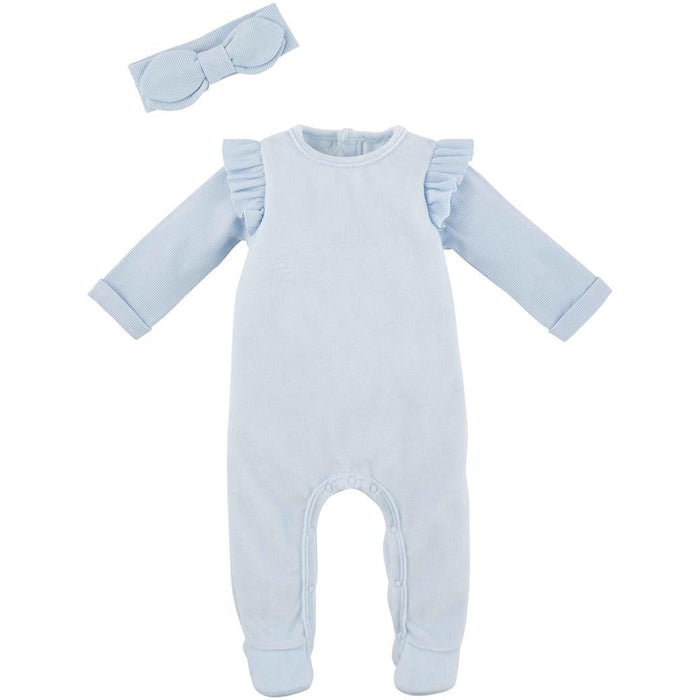 Mud Pie Blue Velour Sleeper & Headband Set