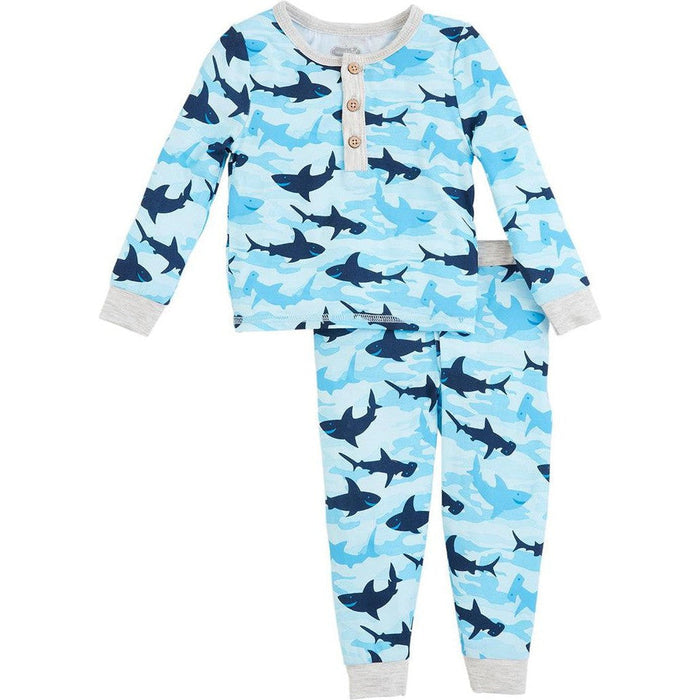 Mud Pie Camo Shark Glow Pj Set