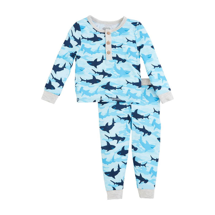 Mud Pie Camo Shark Glow Pj Set