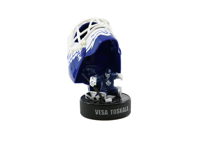 NHL Mini Plastic Goalie Mask & Puck - Vesa Toskala-Maple Leafs