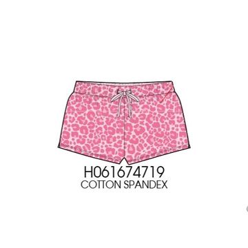 Paper Flower Animal Print Shorts