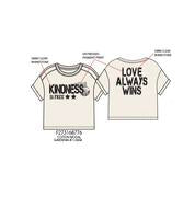 Paper Flower Kindness Is Free Love Always Wins Front Back Rhinestone Tee | Gardenia