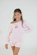 Paper Flower Micro Berry All Over Print Wide Neck Sweatshirt | Carinaria