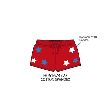 Paper Flower White And Blue Sequins Stars Short