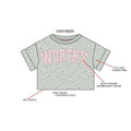 Paper Flower Worthy Applique with Embroidery T-Shirt | Pale Aqua