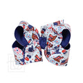 Patriotic Western Layered Huge Bow on Alligator Clip