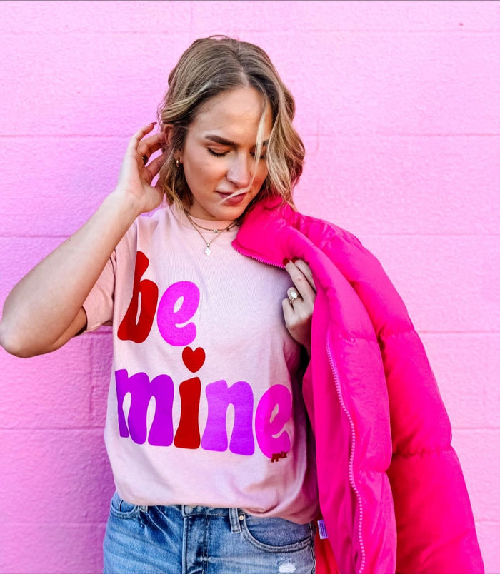 Peach {BE MINE} Valentine's Cutie Crew Neck Tee