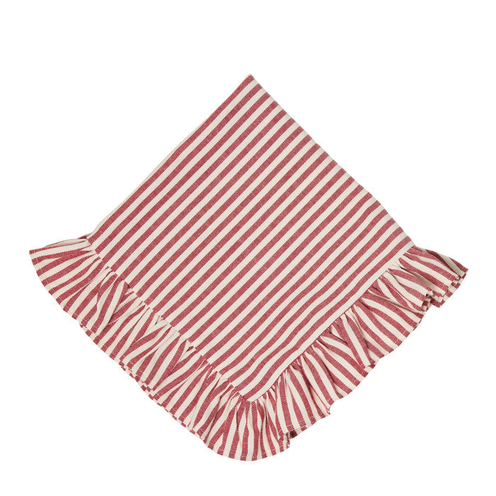 Peppermint Stripe Ruffle Napkin - Set of 2