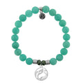 Peruvian Amazonite Stone Bracelet with Mermaid Sterling Silver Charm