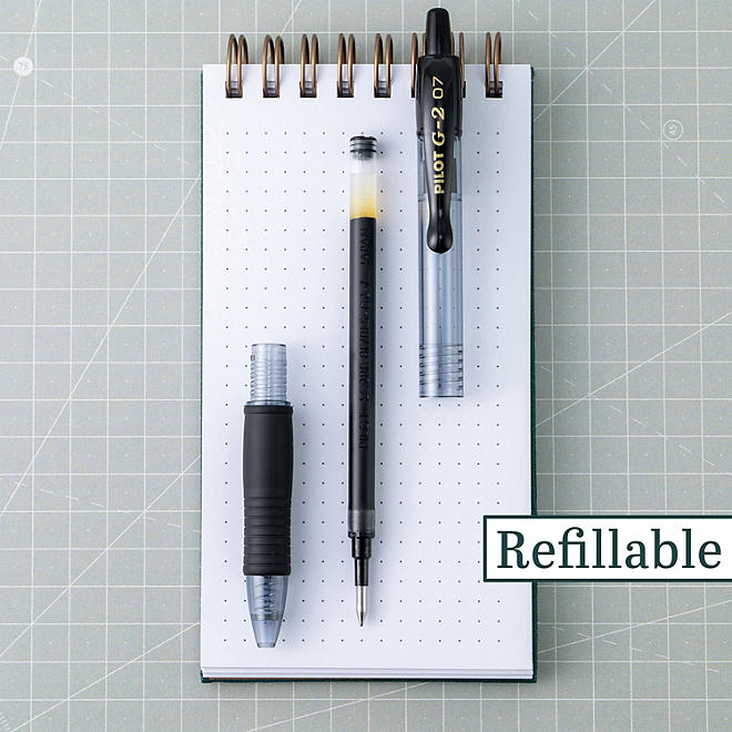 Pilot G2 Retractable Gel Pens, Fine (0.7mm), Assorted, 16 Pack