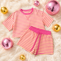 pink and yellow striped set