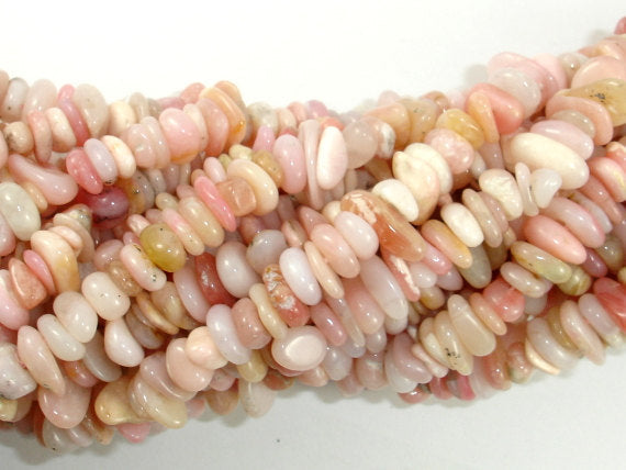 Pink Opal beads, Pebble Chips-BeadBasic