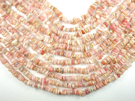 Pink Opal beads, Pebble Chips-BeadBasic
