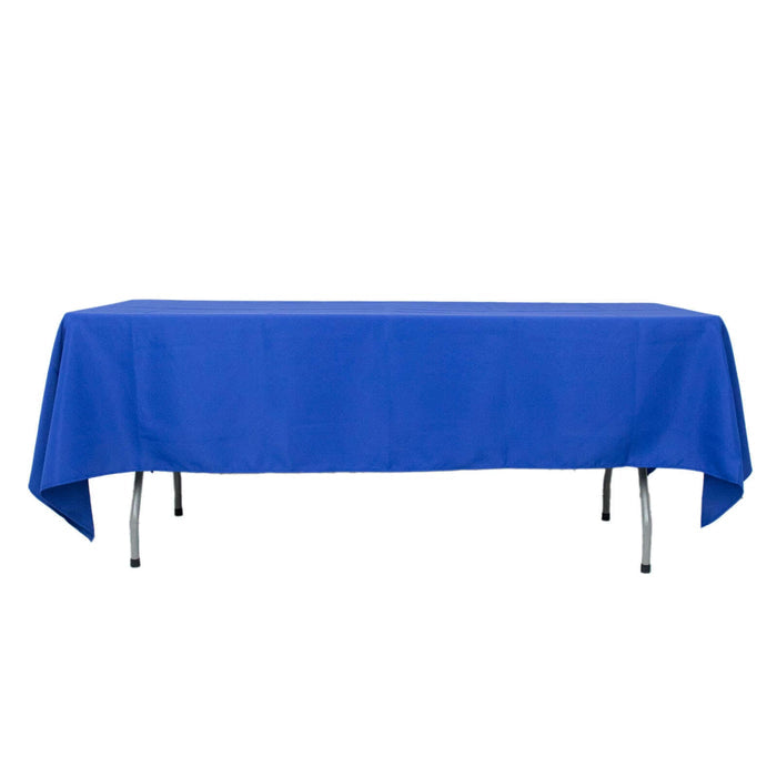Blue tablecloth on a folding table for events or decoration