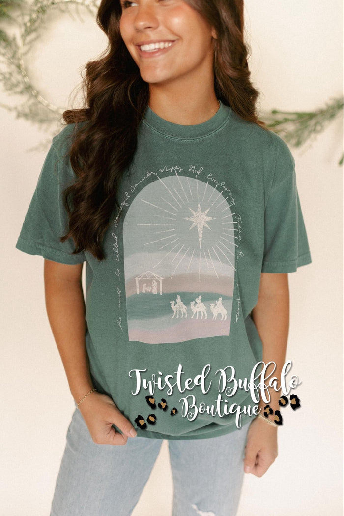 {PRINCE OF PEACE} Blue Spruce Crew Neck Tee