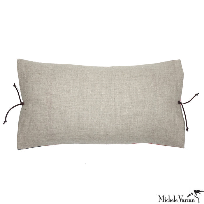 Printed Linen Pillow Transparencies Rouge 12x22