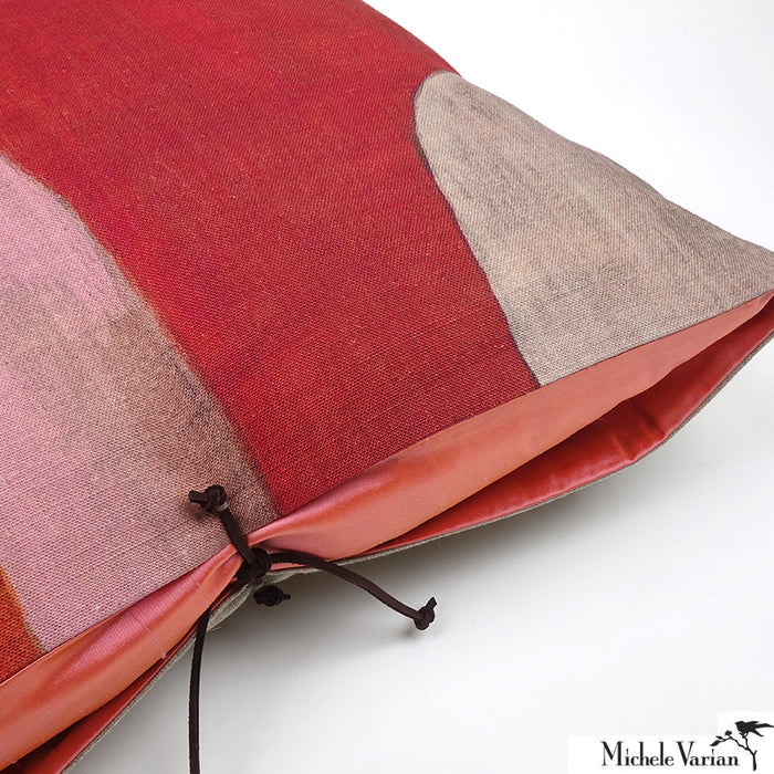 Printed Linen Pillow Transparencies Rouge 12x22