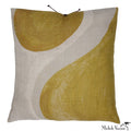 Printed Linen Pillow Winding Ochre 20x20