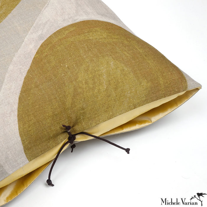 Printed Linen Pillow Winding Ochre 20x20