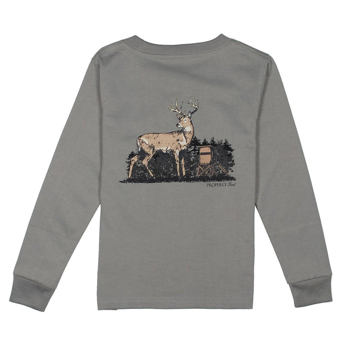 Properly Tied Boys Deer Season Long Sleeve | Battleship Grey