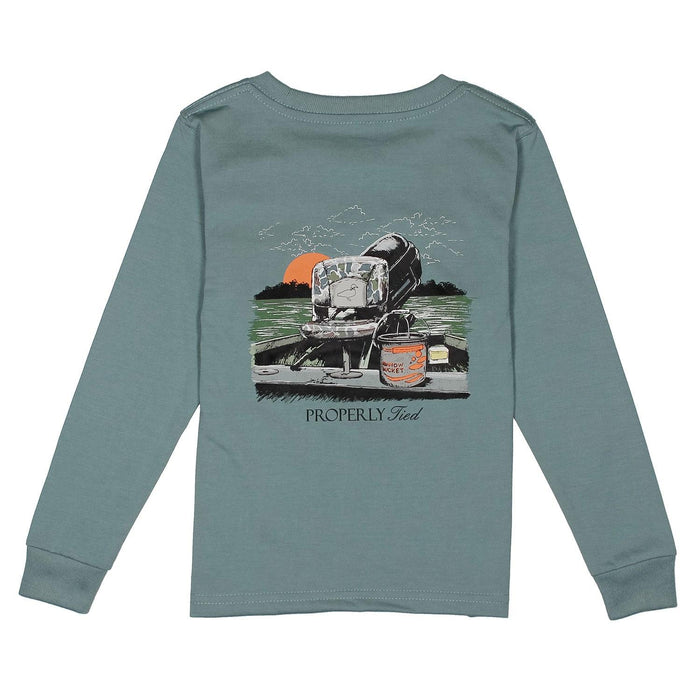 Properly Tied Boys Gone Fishin' Long Sleeve | Steel Blue