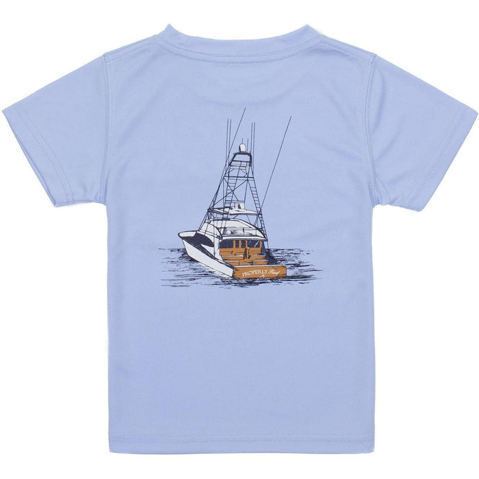 Properly Tied Boys Performance Tee Short Sleeve Deep Waters