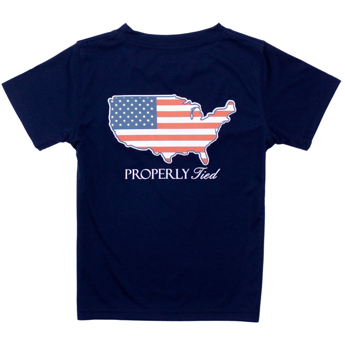 Properly Tied Boys Performance Tee SS Old Glory