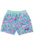 Properly Tied Boys Shordees Swim Trunks Floral Flamingo
