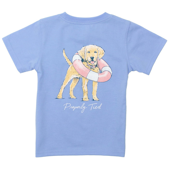 Properly Tied Girls Lifeguard Pup Short Sleeve Light Blue