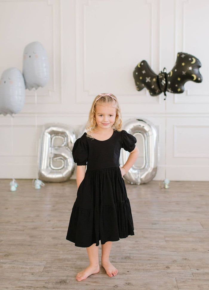 Puff Dress in Midnight