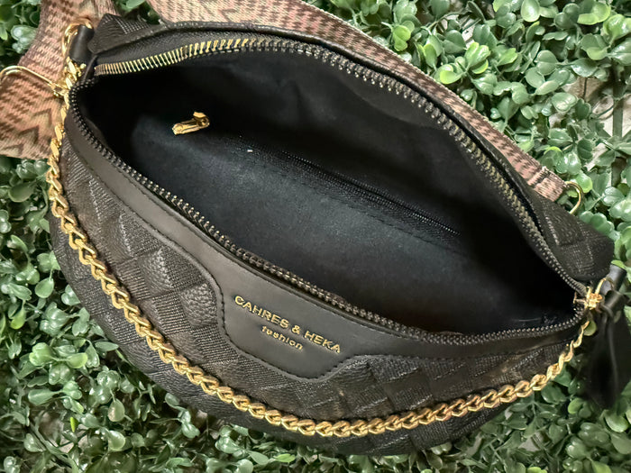 {PYRAMID} Crossbody Bum Bag With Chain